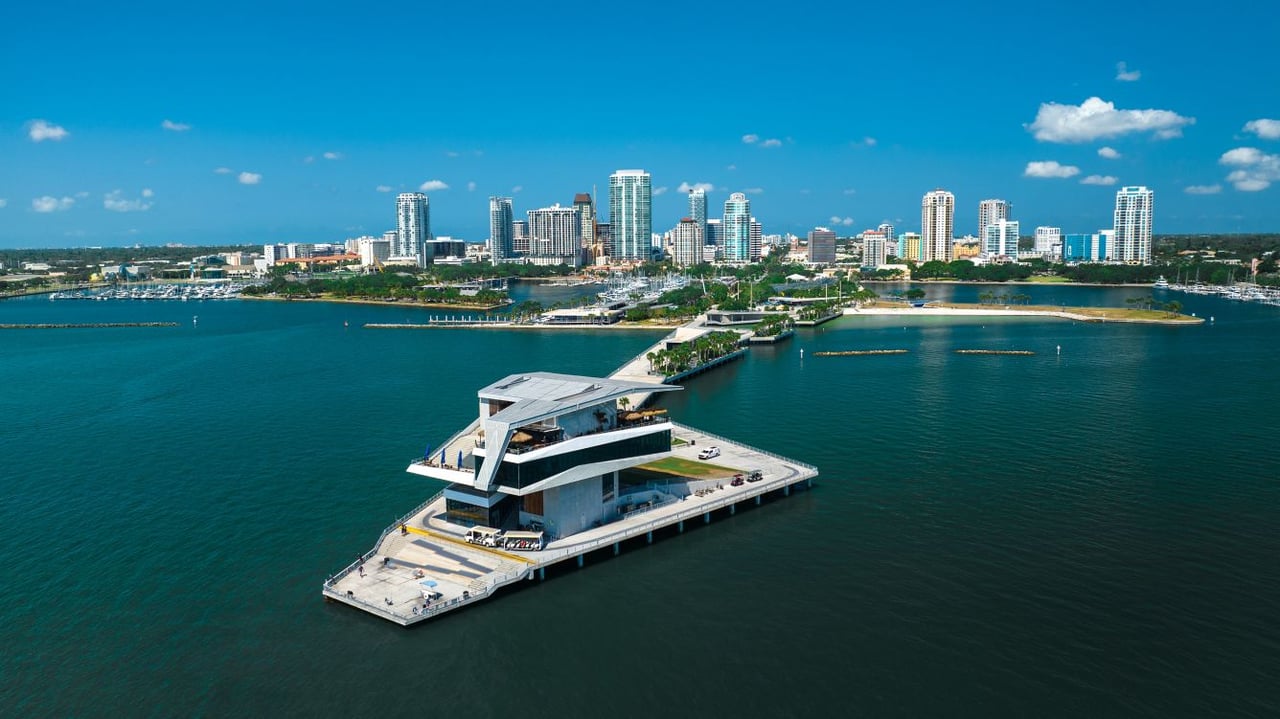 Vinoy Park and downtown St Pete skyline near the St Pete Pride Parade route in Tampa Bay