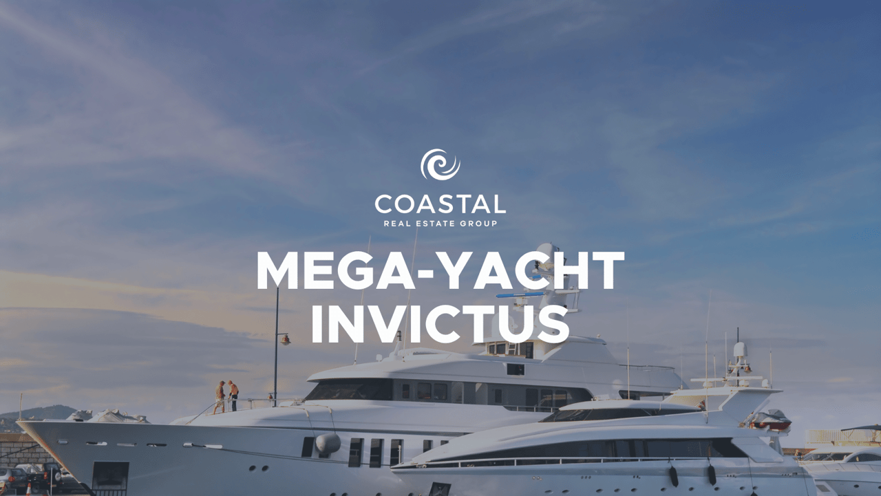 Mega-yacht Invictus sails into Newport Harbor yesterday