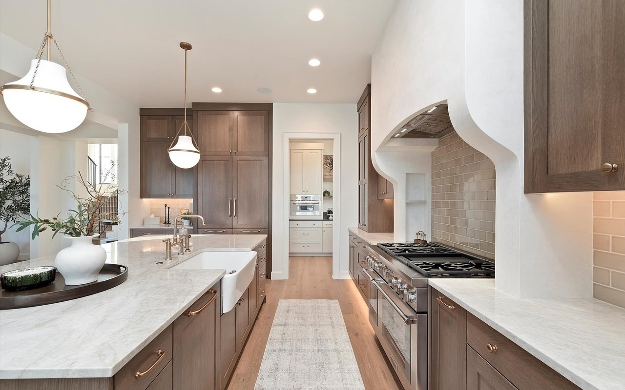 Looking through kitchen to the butlers pantry