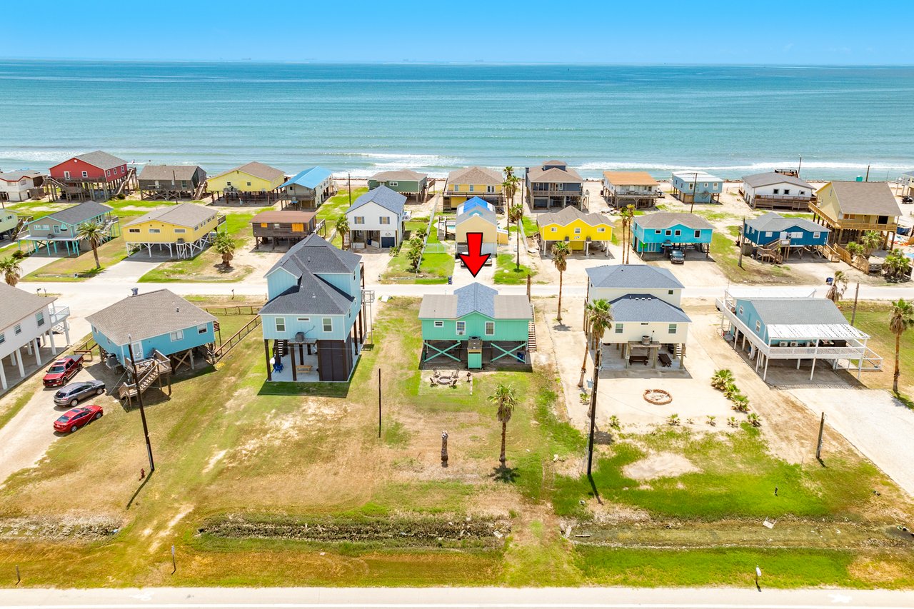 Green Beach House and amazing view of the blue waters of the texas gulf coast, presented by Carter Signature Properties