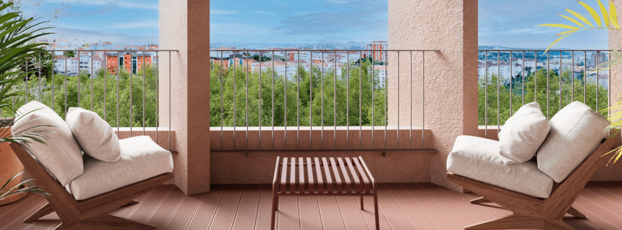Modern Two-Bedroom Apartment with Expansive Outdoor Living and Park Views in Celas, Coimbra