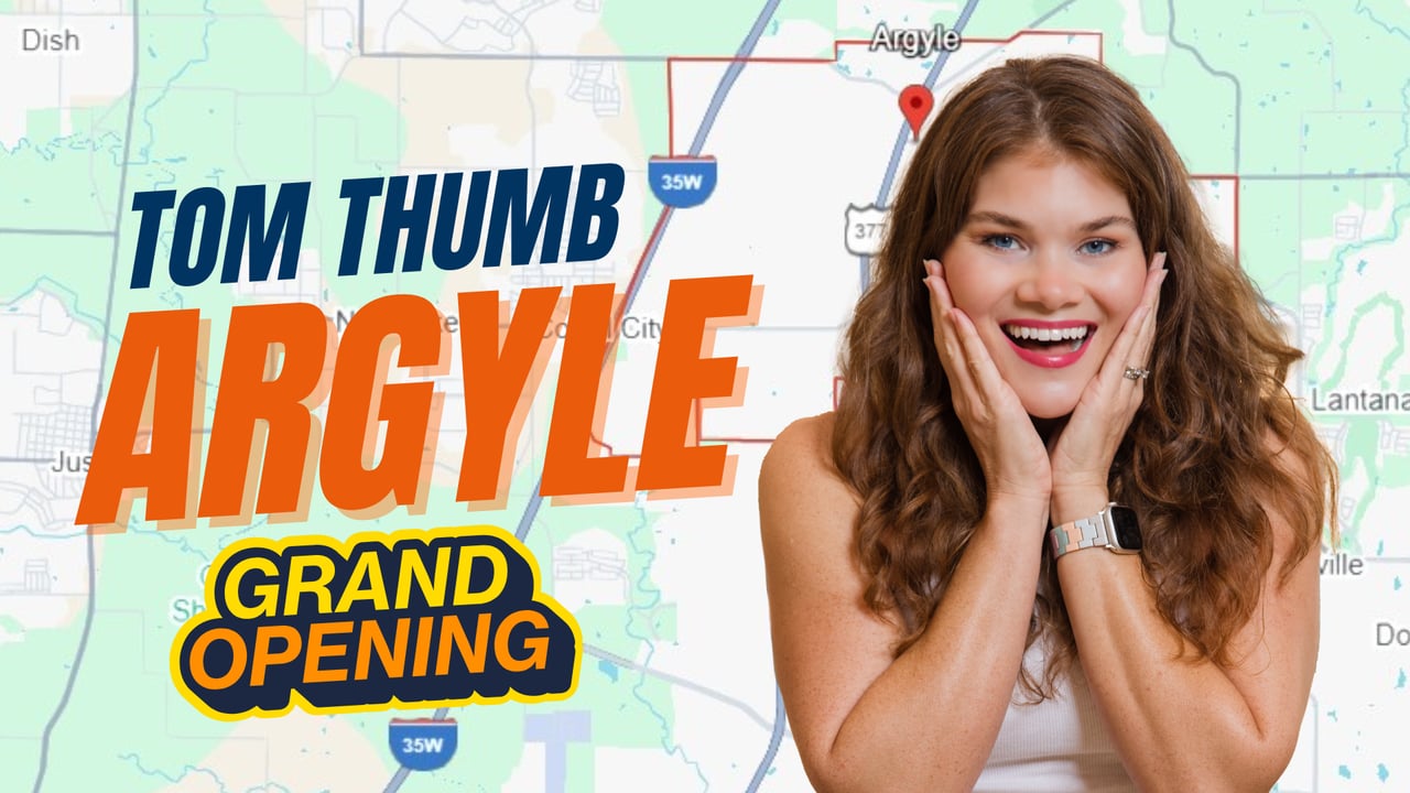 Paige Miranda Tom Thumb grand opening Harvest Town Center Argyle TX March 2026