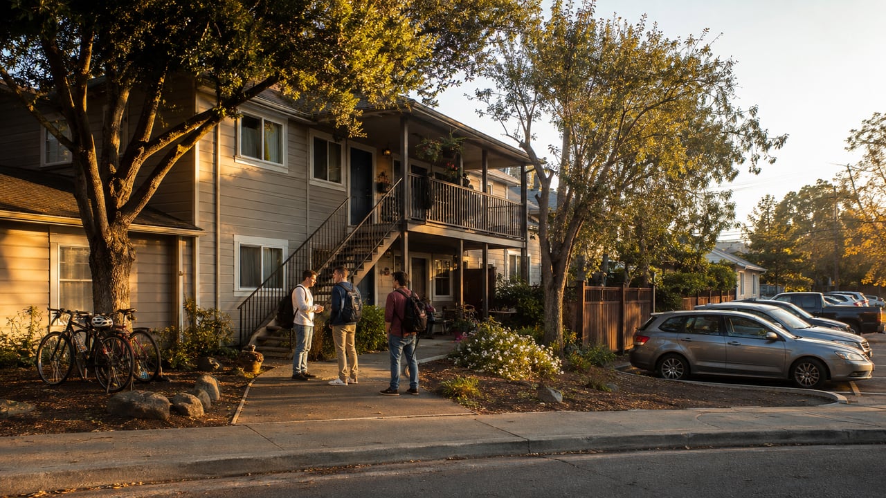 Small Central Coast apartment property with active residential use and a mix of unit types.