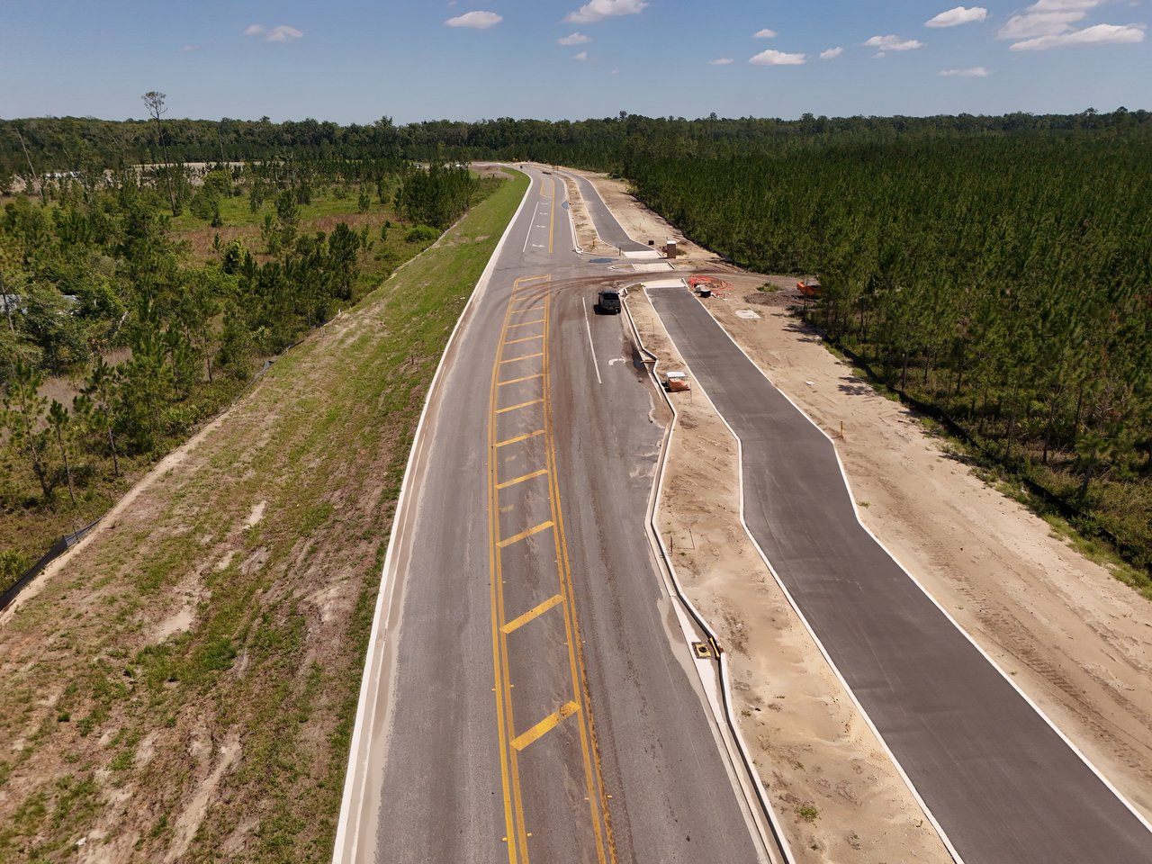 New entrance road to Saddletree Homes for Sale at EverRange