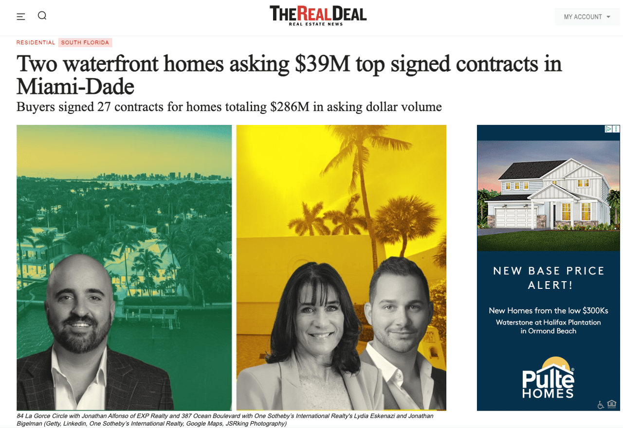 Featured in The Real Deal | Golden Beach $39M Luxury Home