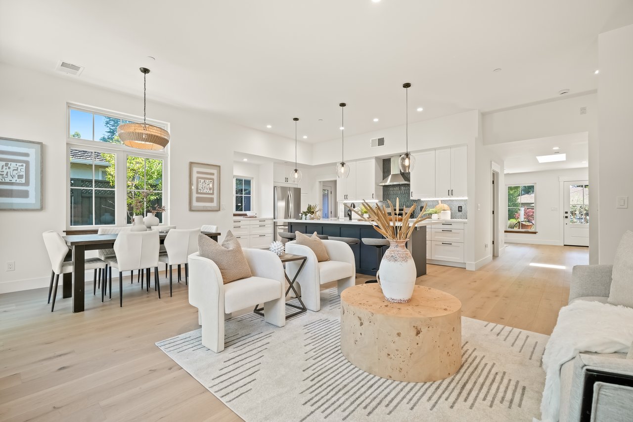 Luxury home in Menlo Park, CA with modern design and natural light, reflecting Silicon Valley neighborhood lifestyle.