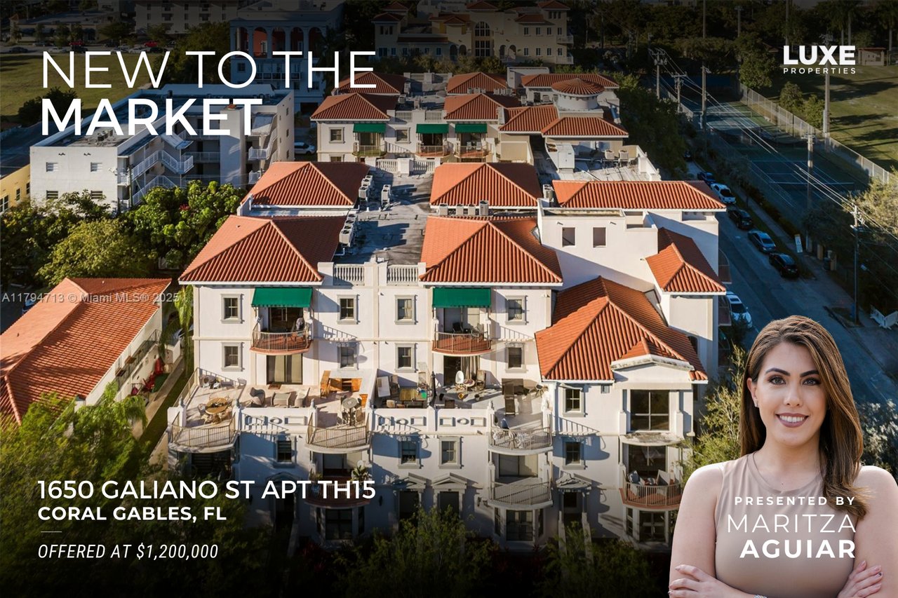 New To the Market: 1650 Galiano Street #TH15 | Coral Gables Luxury Townhome For Sale