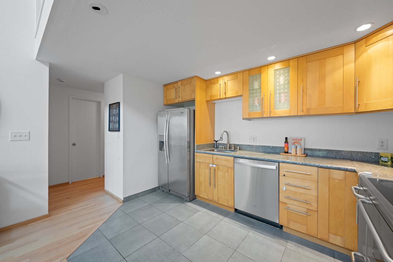 The kitchen is big and well proportioned at 1700 Gough Street in San Francisco