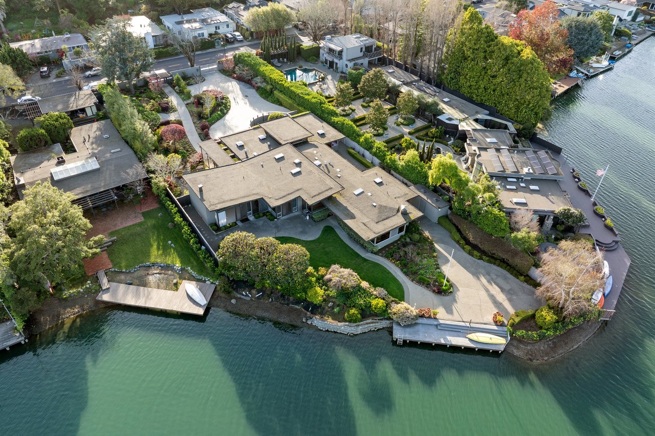 Rare Mid-Century Single-Level Estate on 2/3 of an Acre on the Belvedere Lagoon