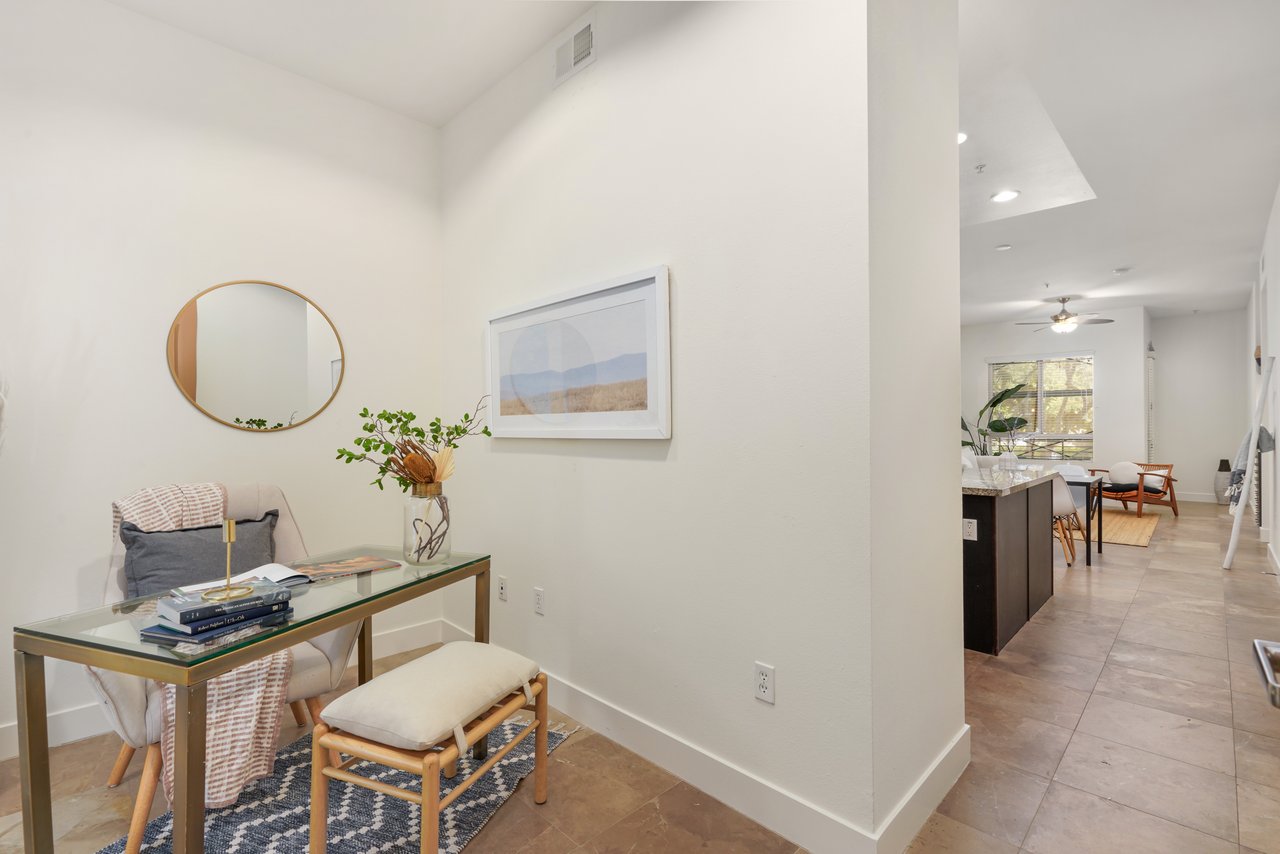 Office Nook and hall to kitchen/living area