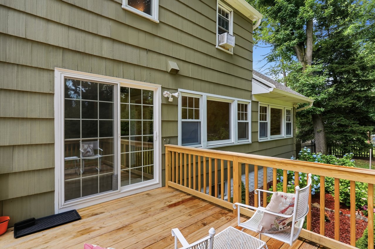 Sliding glass doors leading to kitchen