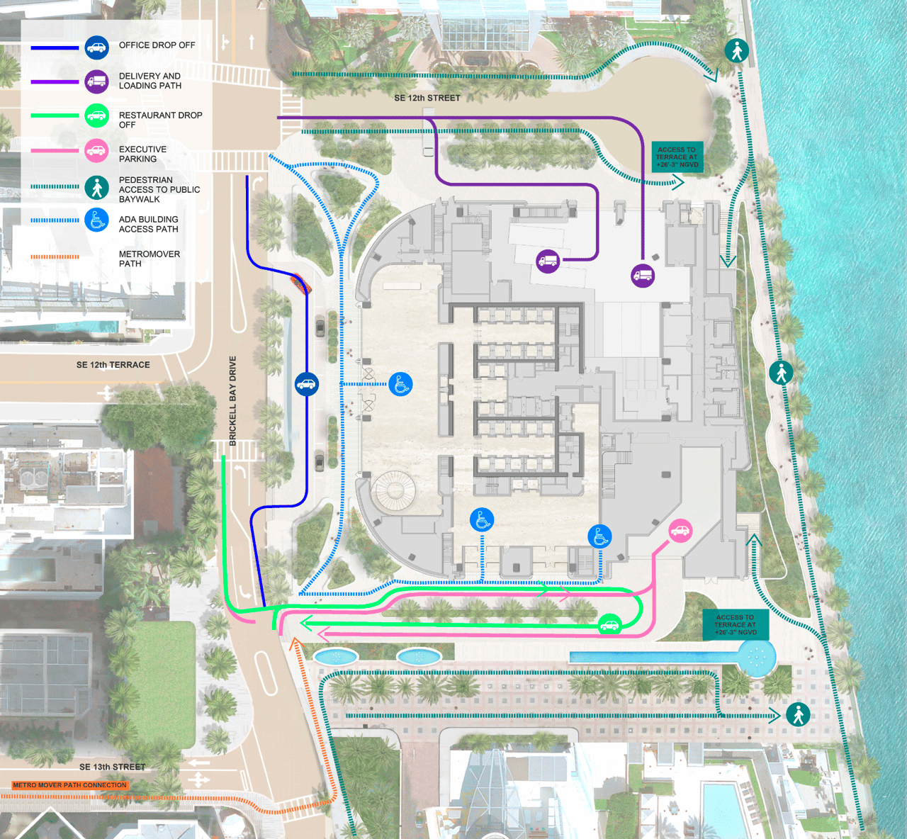Shoreline Review Submitted For Foster + Partners-Designed Office Tower At 1201 Brickell Bay Drive In Brickell