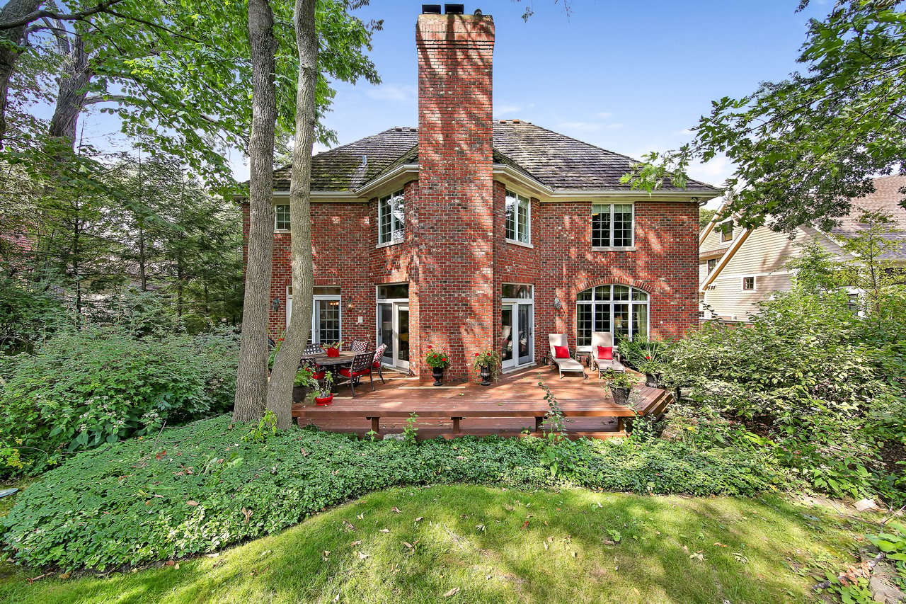 Enjoying Panoramic Views of the Lush Backyard