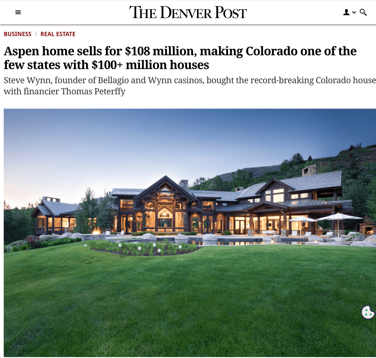 Aspen home sells for $108 million, making Colorado one of the few states with $100+ million houses