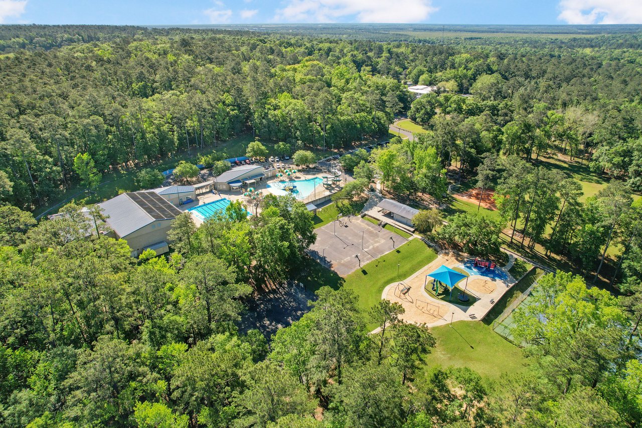 Another aerial view of Apalachee Ridge Estates, focusing on a different area, showing houses and green spaces.