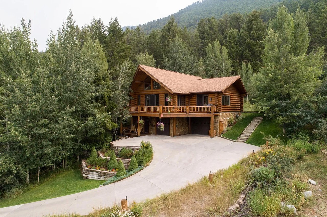 Stone Foundation log home