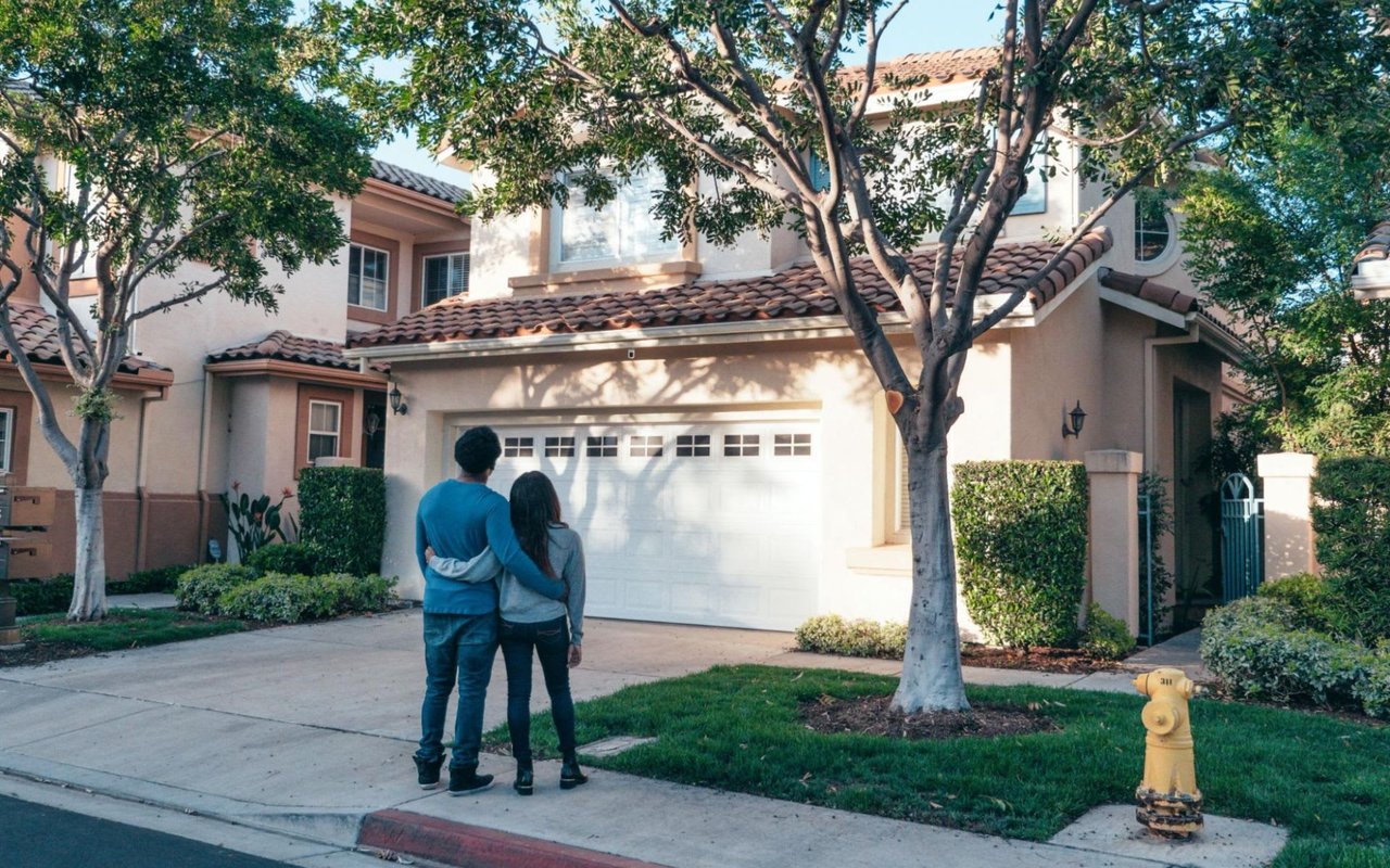 A couple viewing a residential property