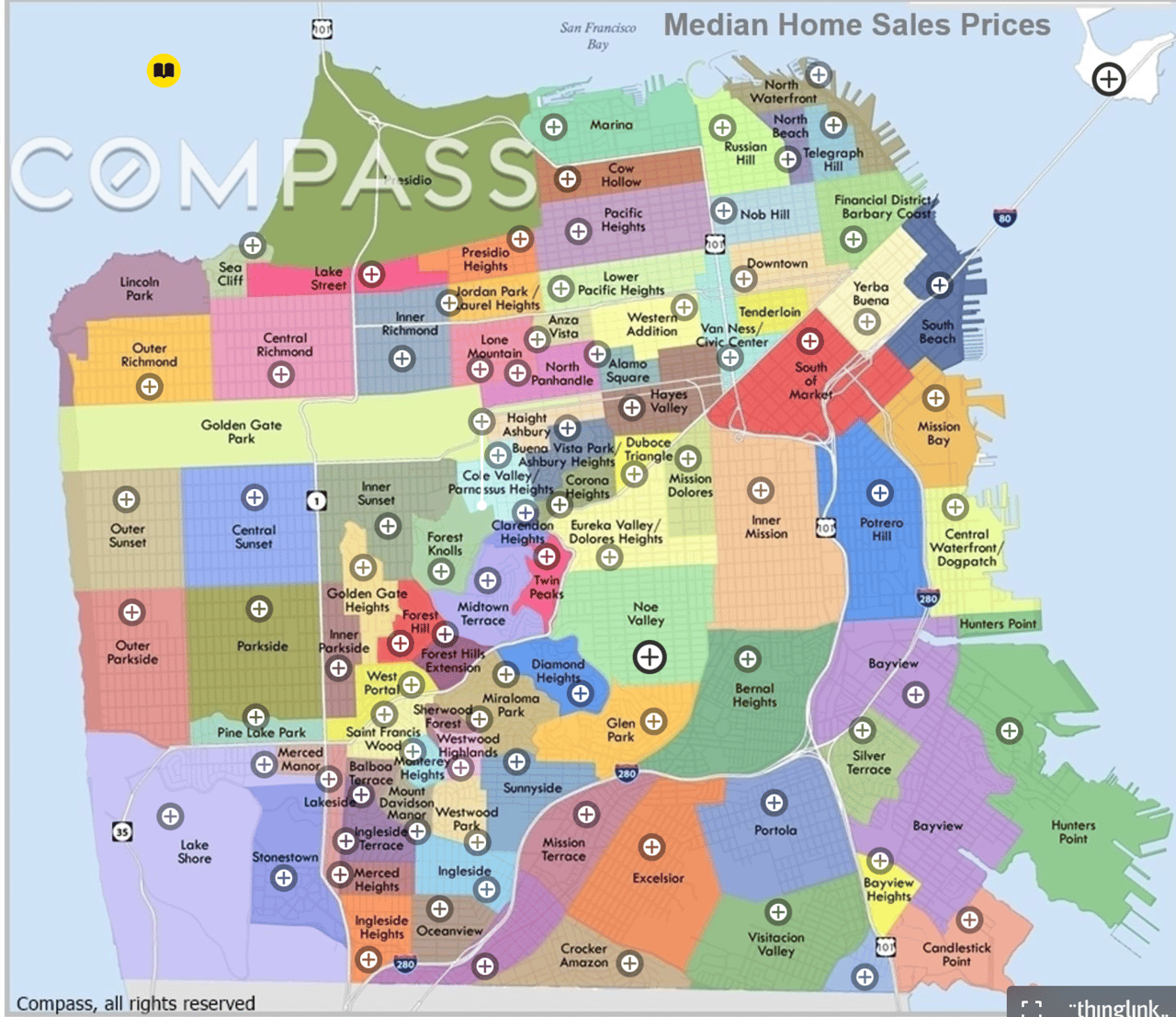 San Francisco and Marin County Neighborhood Home Price Maps