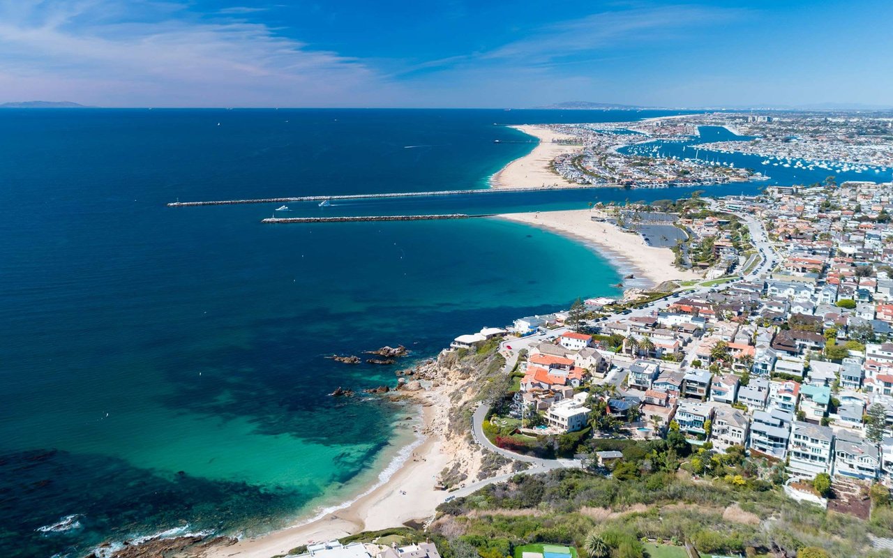 Aerial view of beautiful community of Newport Beach