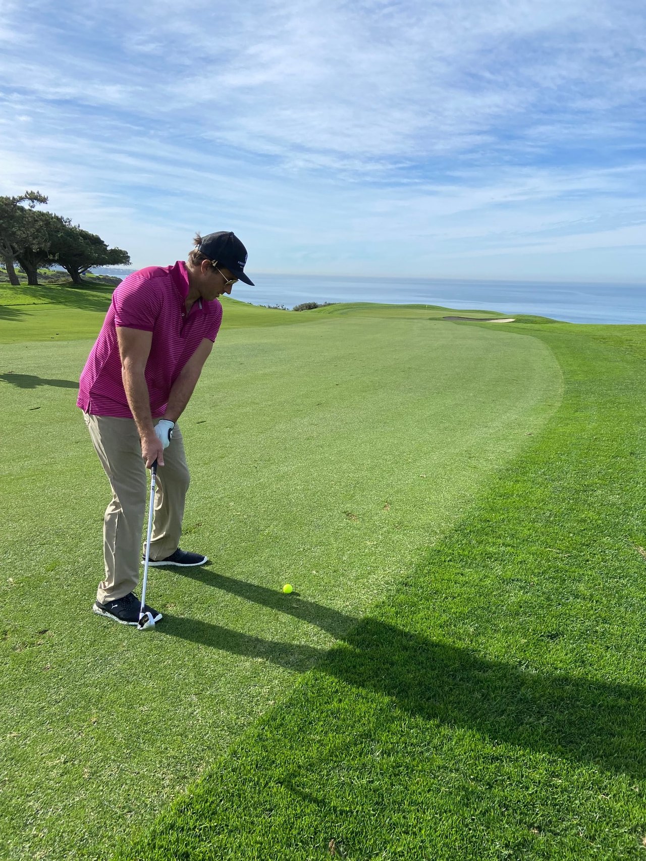 A man playing golf at the Torrey Pines Golf Course