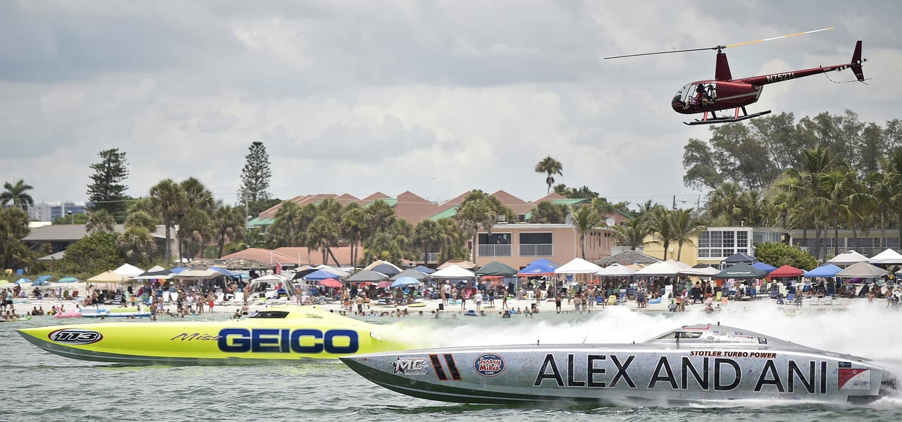 The Sarasota Powerboat Grand Prix Festival is a week-long surrounding the Fourth of July.