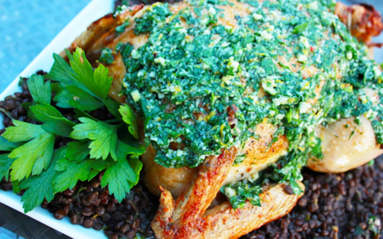 Lemon Parsley Parmesan Chicken And Lentils