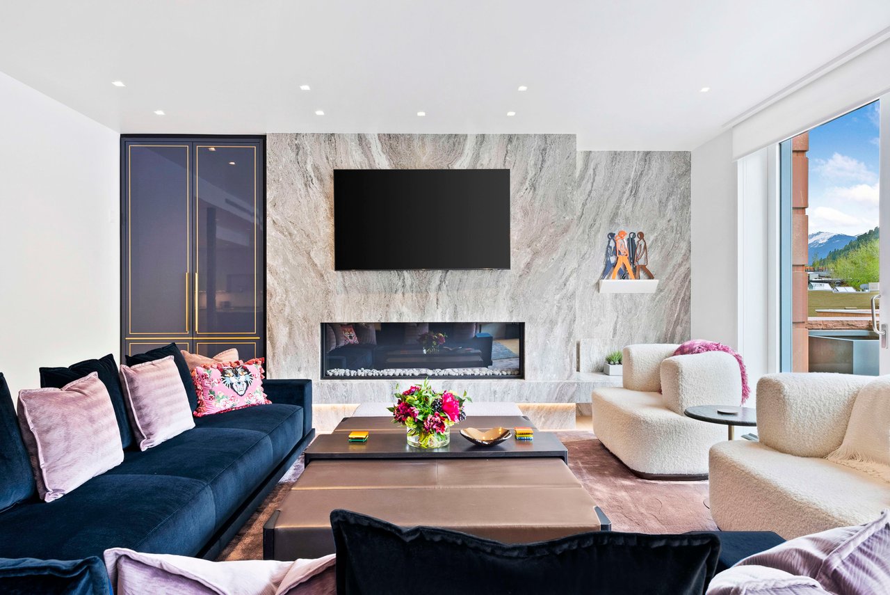 New York Couple Remodels Luxury Aspen Penthouse with Pops of Color