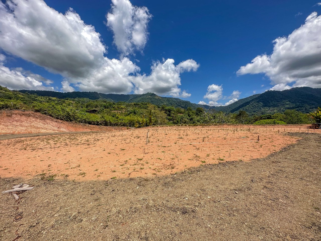 An elevated, prepared river lot with 360-degree ocean, mountain, valley and jungle views