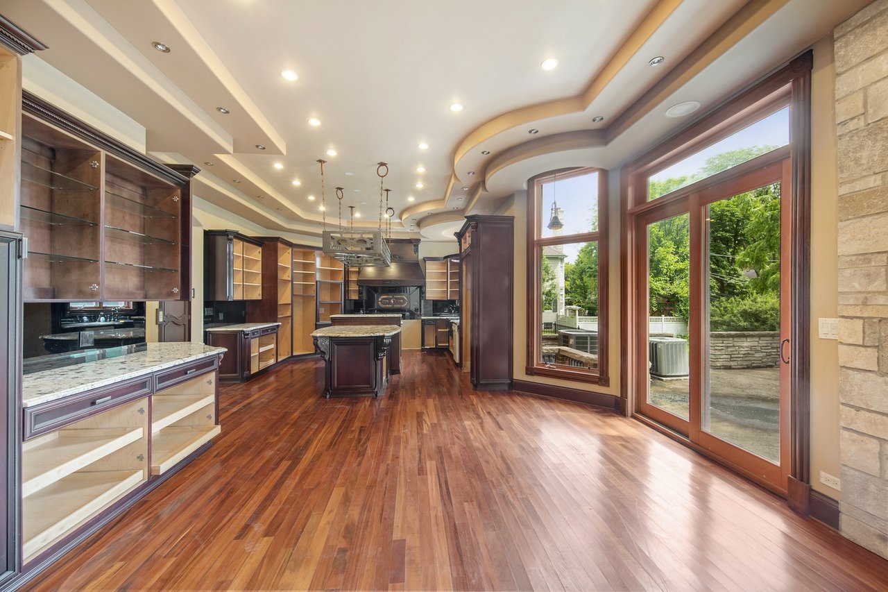 Brick And Stone Estate Situated On A Quiet Street In The Woodlands Of Hinsdale