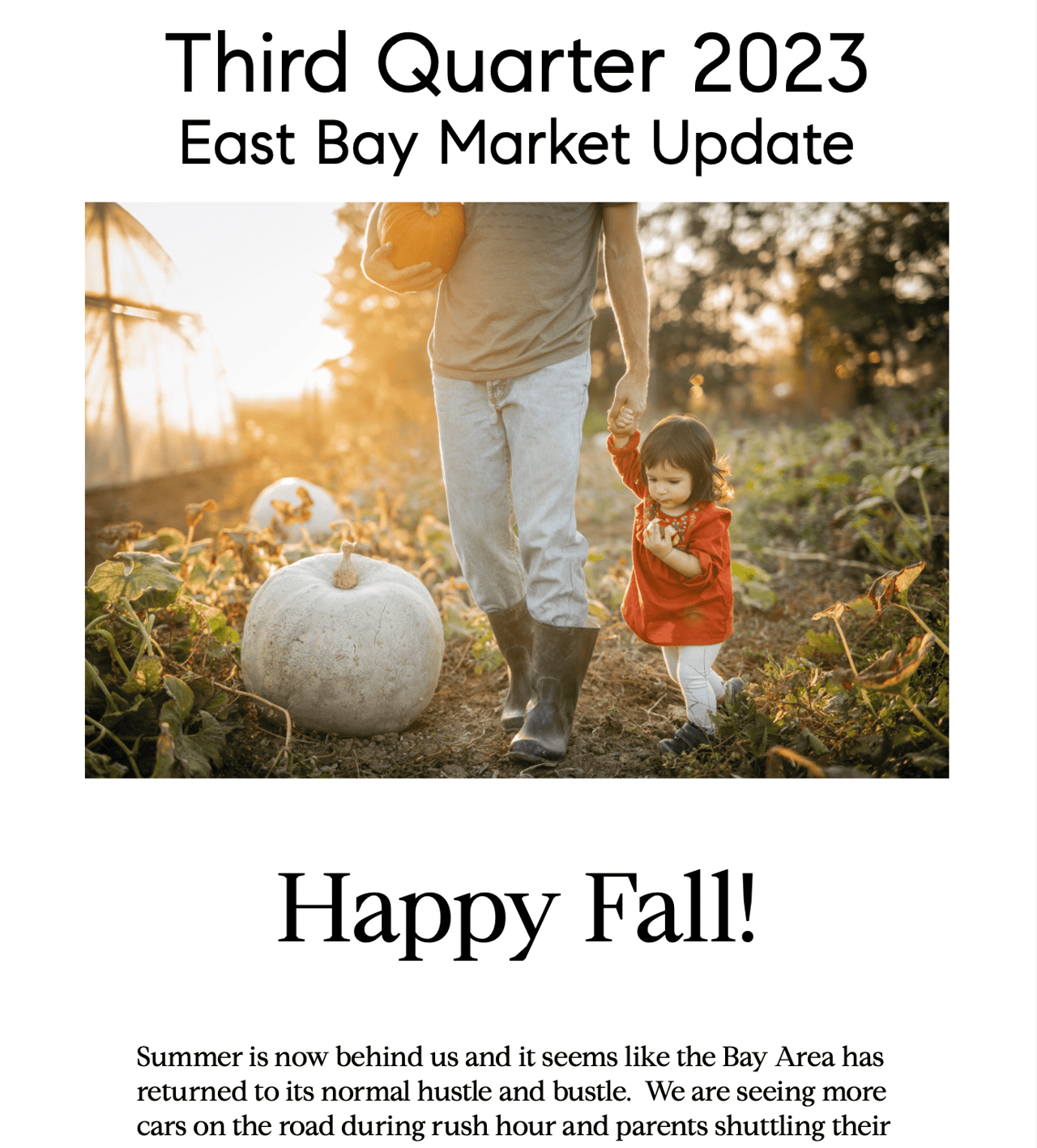 Q3 Fall East Bay Market Update 