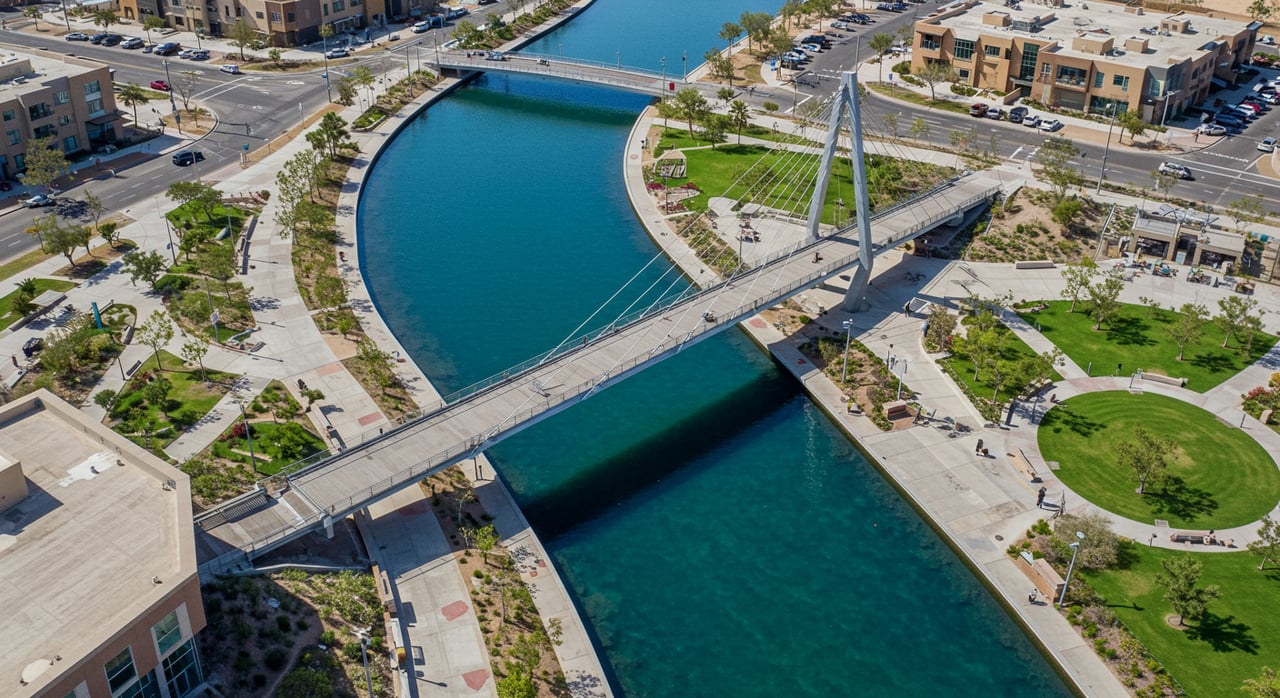 Soleri Bridge and Plaza at the Scottsdale Waterfront, Treasured Public Art