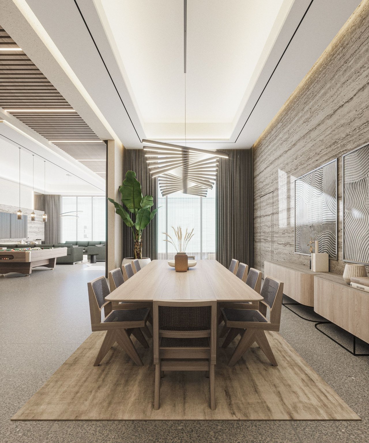 Dining Area with Brown Dinning Table