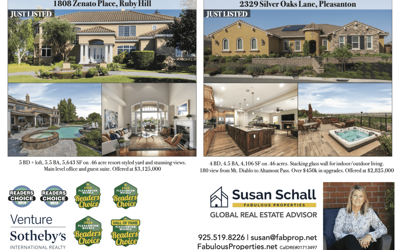 PLEASANTON WEEKLY 2020 HALL OF FAME RECIPIENT – FABULOUS PROPERTIES
