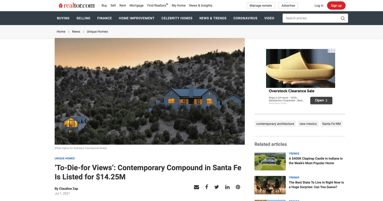 ‘To-Die-for Views’: Contemporary Compound in Santa Fe Is Listed for $14.25M