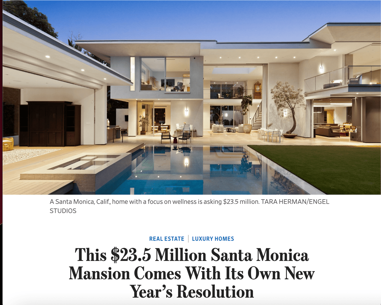 This $23.5 Million Santa Monica Mansion Comes With Its Own New Year’s Resolution