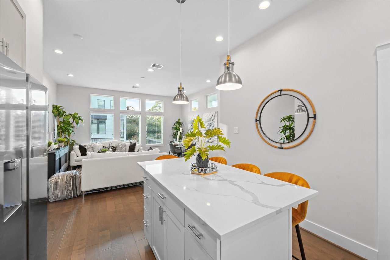 kitchen island in a model home 