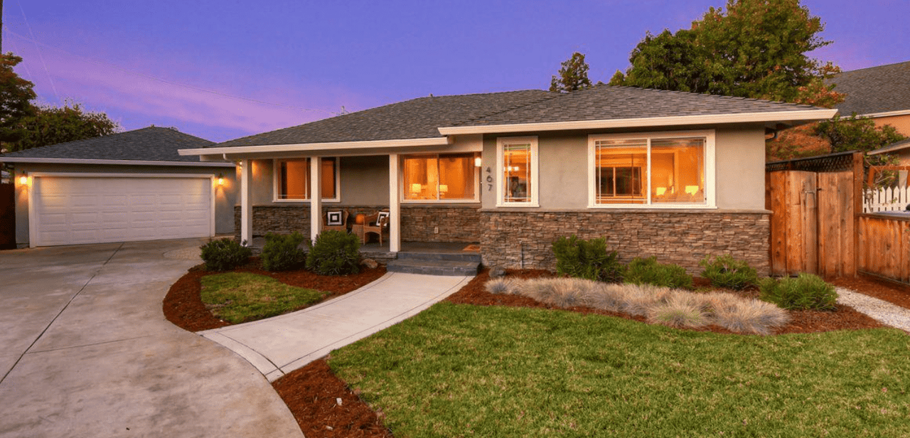 Sunset shot of a Fall home listing by Tracy Pina