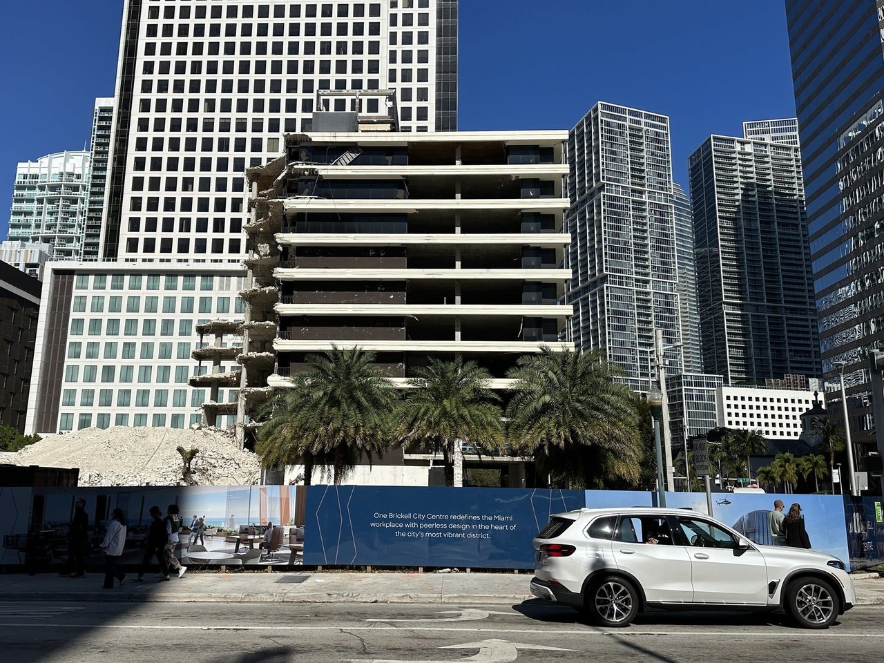 The demolition process is ongoing at One Brickell City Centre. (Jan 2024)