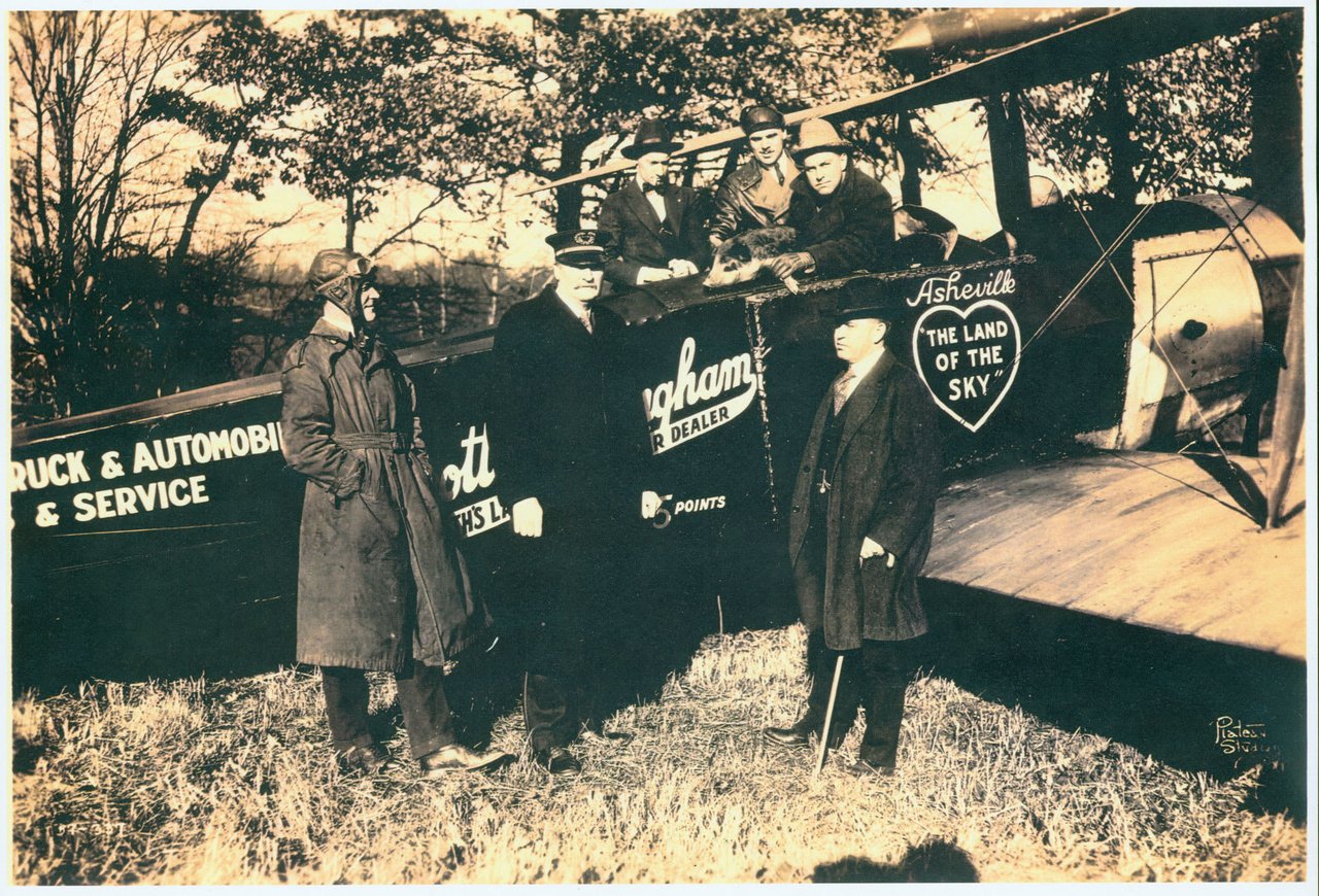 The pig (in the center of the photo) was a present for the Asheville police force from the Waynesville police force.