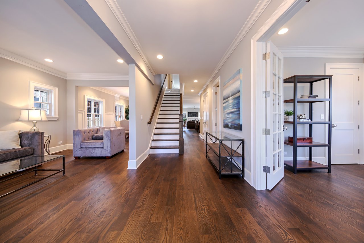 White new construction farmhouse