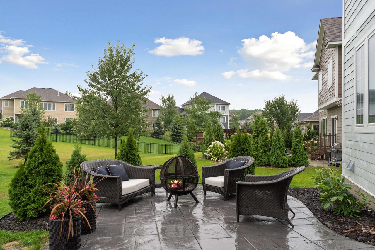 patio and back yard of a Twin Cities MN home sold by A Good Life Group real estate team 
