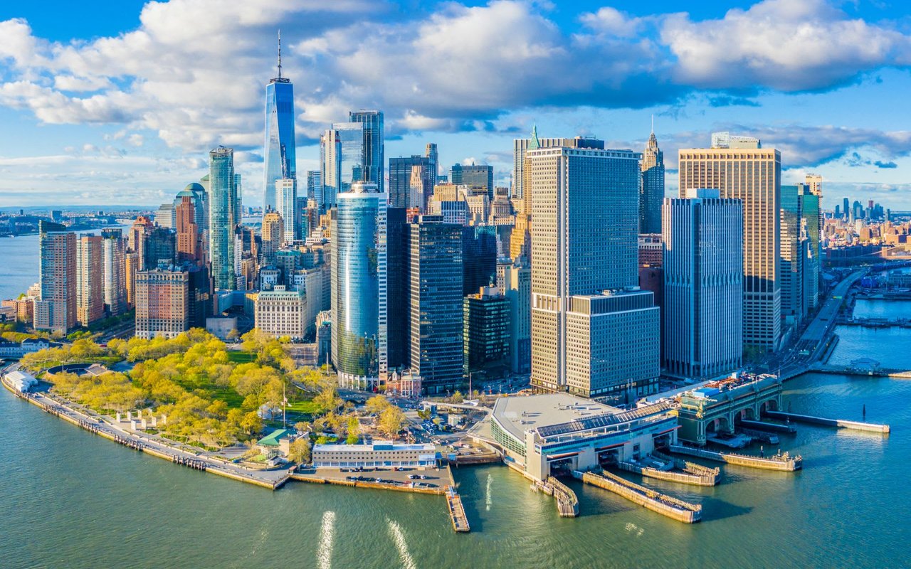 Manhattan aerial view landscape