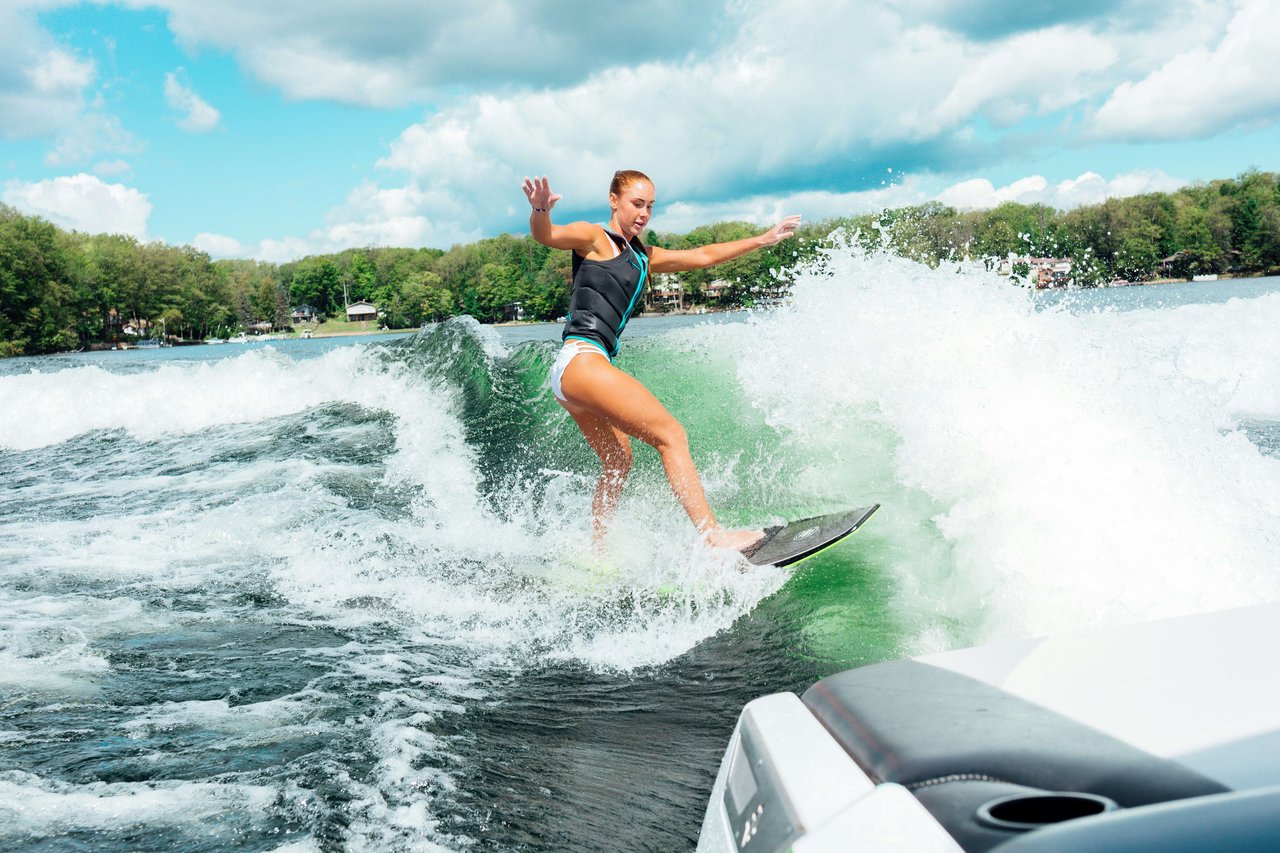 Wakesurfing on Lake Norman