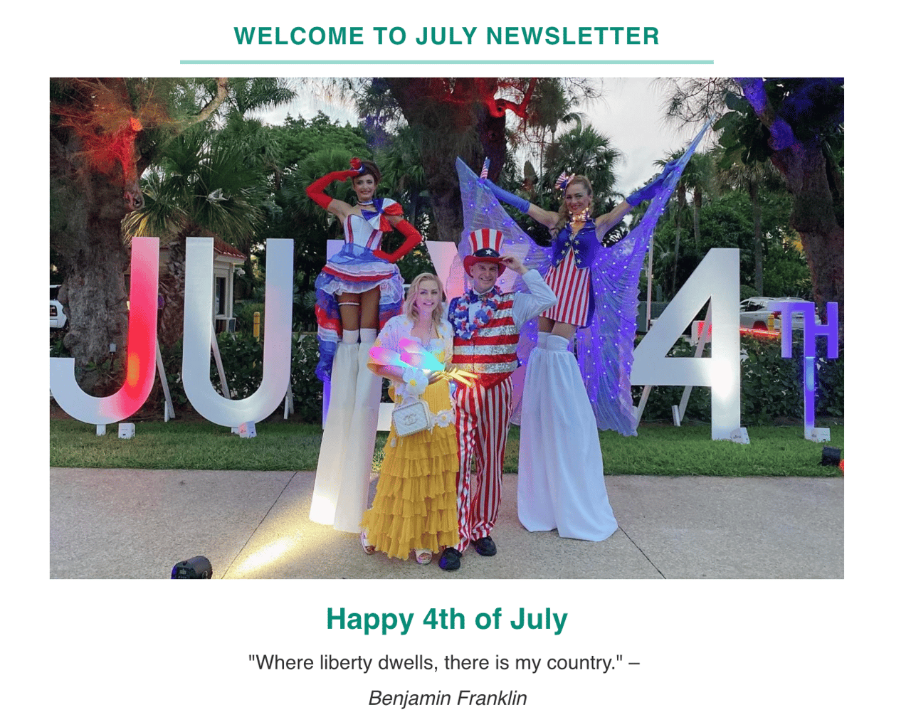 JULY NEWSLETTER