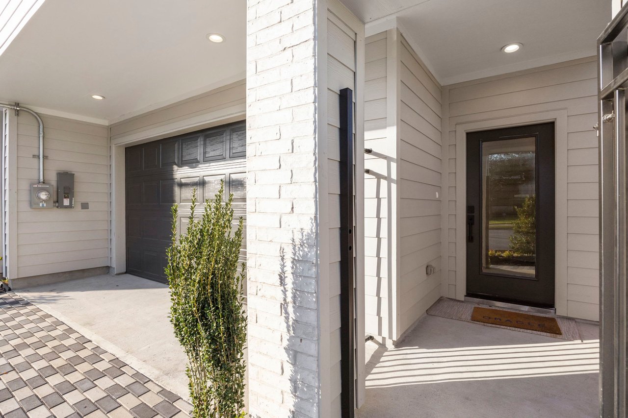 close up of the home's front entrance