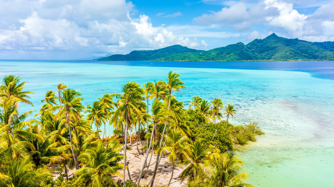 Bora Bora Adjacent French Polynesian Island in the South Pacific 