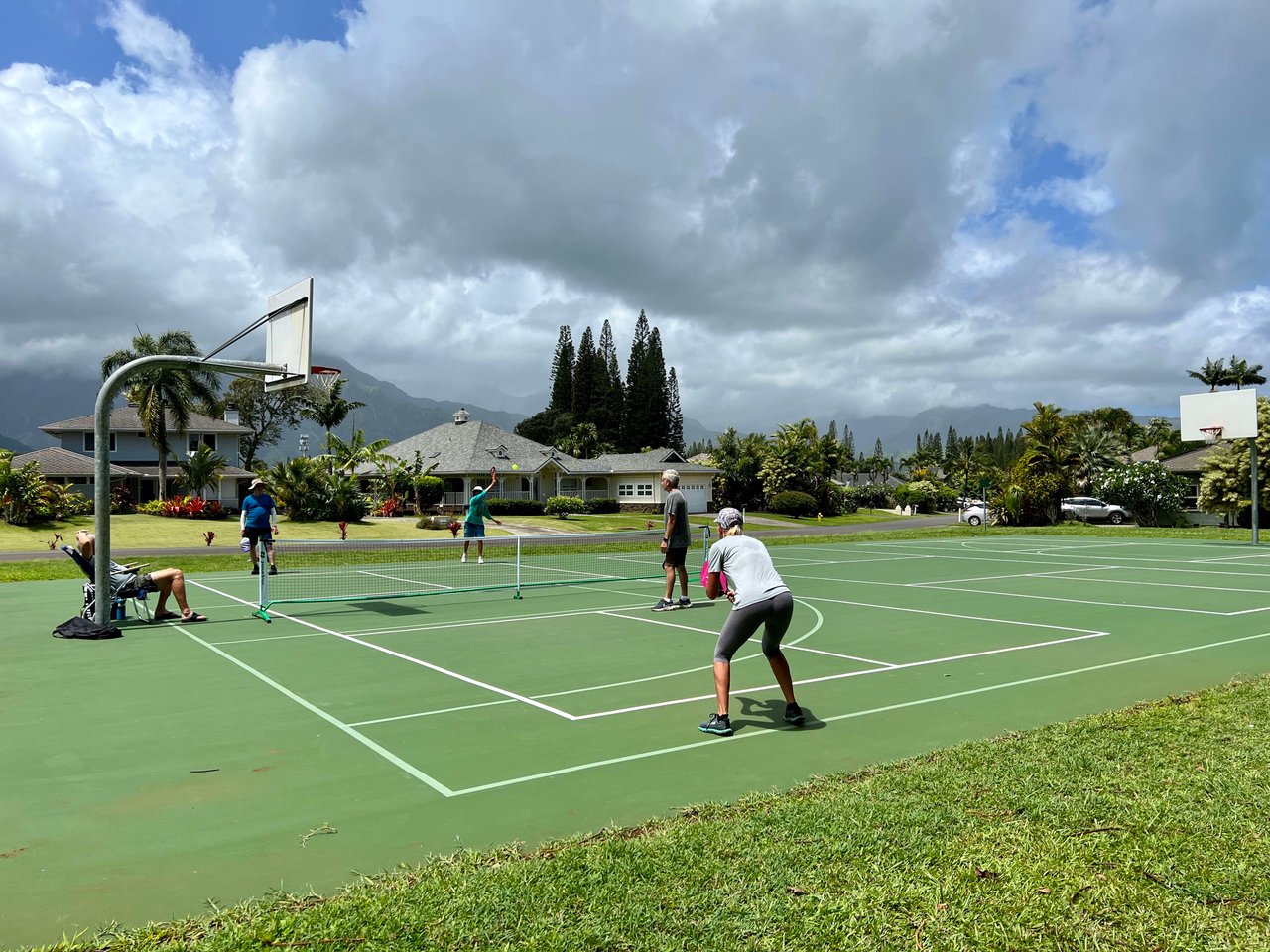 Newly Refurbished Pickleball and Basketball Court in Princeville