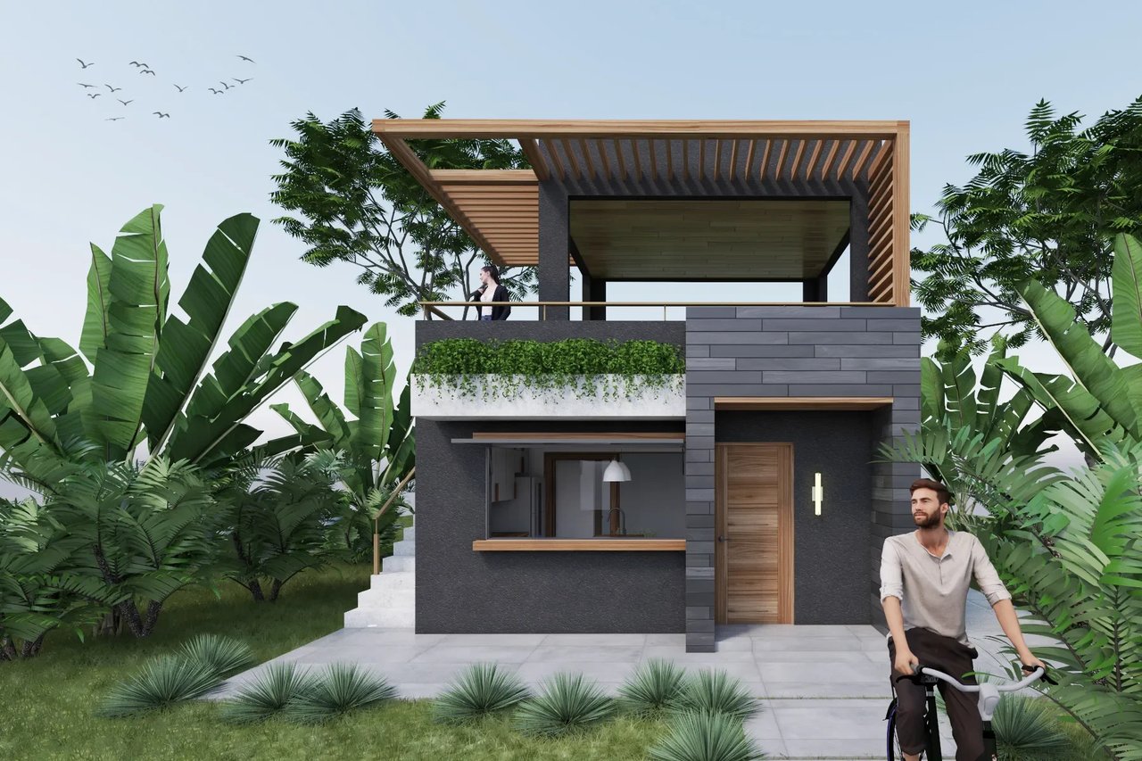 The Perla - a panoramic ocean, mountain, and rainforest view single level tiny eco home