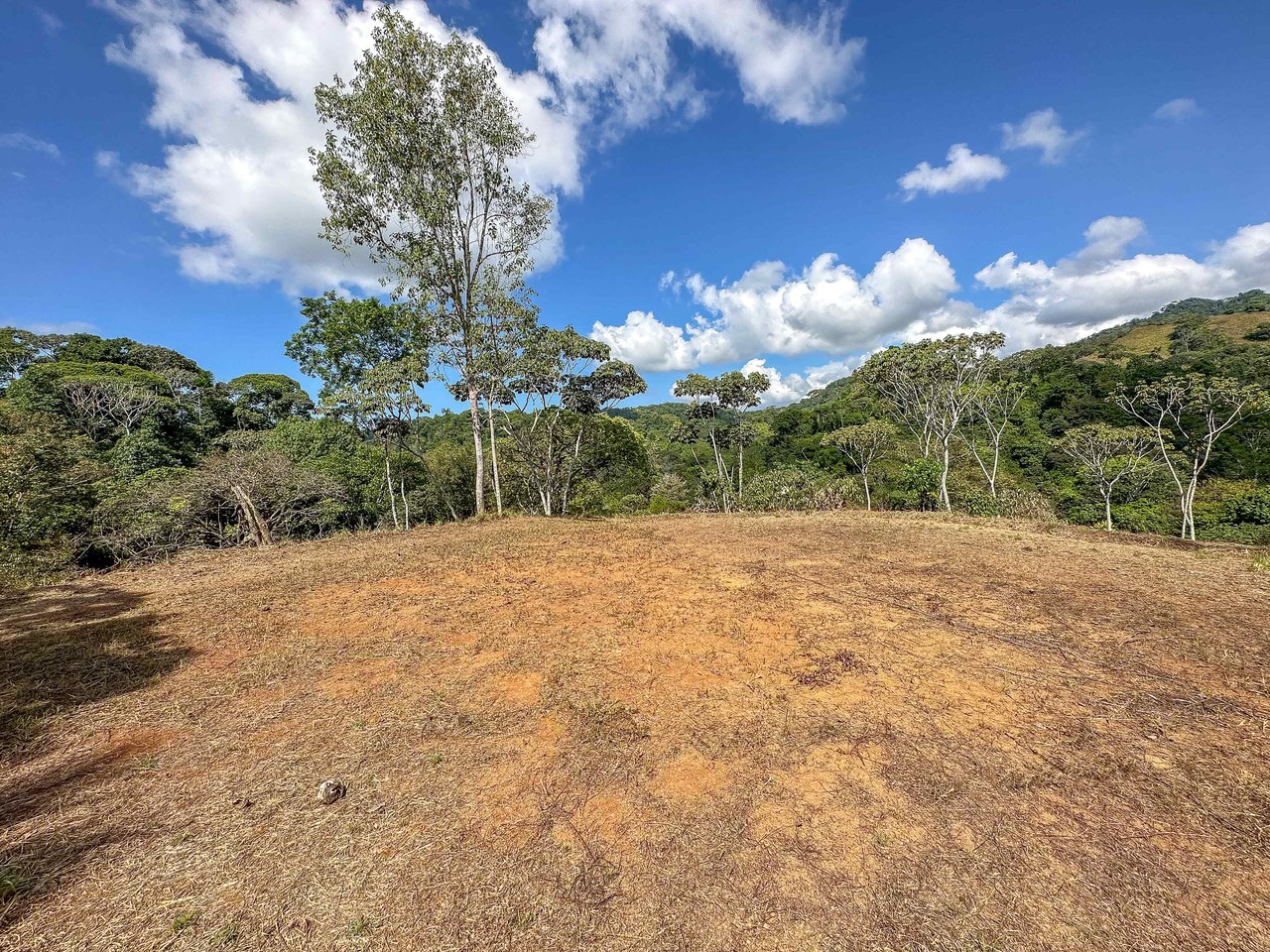 An elevated 1.2 acres lot with two plantels, panoramic mountain and jungle views.