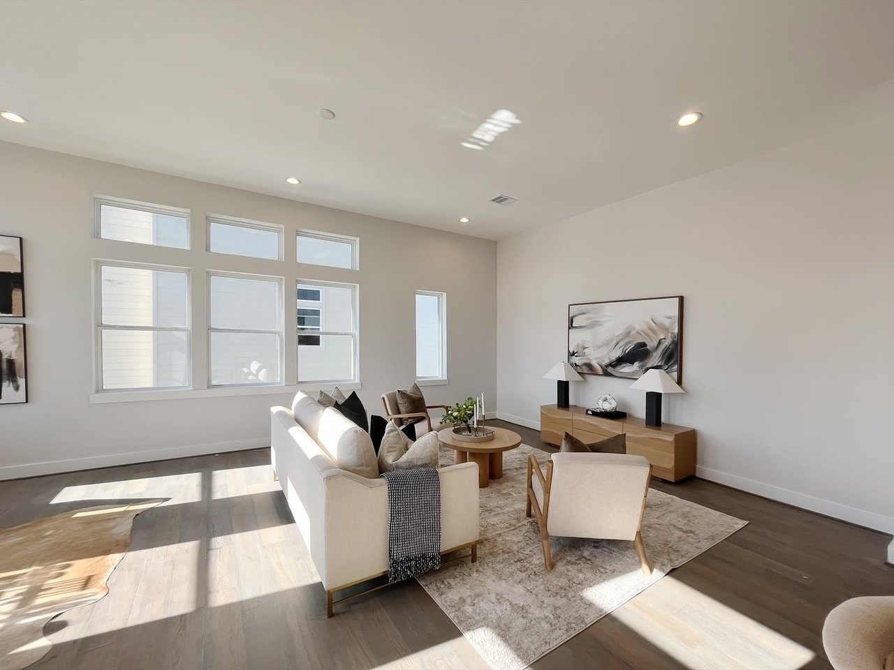 model living room in Eastwood Estates home